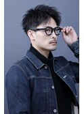 ツーブロック刈り上げなし大人30代ソフトツイストアップバング