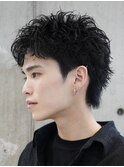 原宿メンズパーマルーズショートアクティブショートツイスパ緩め