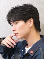 become men's hair 名駅EAST【10月3日 NEW OPEN(予定)】 フェザーパーマ×センターパート黒髪/名古屋/名駅