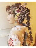 振袖に生花
