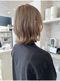 福山市美容室Caary人気 透明感カラー冬トレンドミディアム