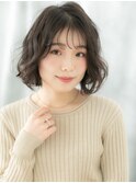 暗髪オンブレくせ毛風ウェットボブn古河20代30代40代