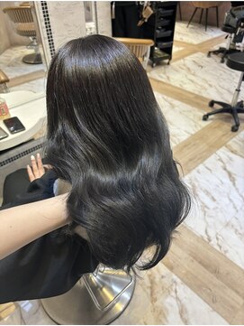 ロンドローズ 名古屋(Lond damaskRose) ブリーチ 学割 オリーブベージュ レイヤーカット リタッチ509