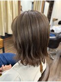 ママさんに人気♪ 結べるボブ×くすみ系ナチュラルカラー