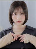 艶髪オリーブアッシュ切りっぱなしミニボブc7越谷20代30代40代