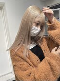 *ハッシュカットグレージュデザインカラーツートンカラー