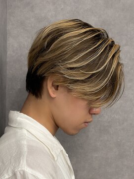 エルマーク 梅田(L-MARK) ハイライト/ツイストパーマ/メンズ/アップバング/men's