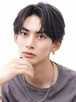 アーリー(Ali'i) メンズパーマセンターパートニュアンスウルフコンマバング