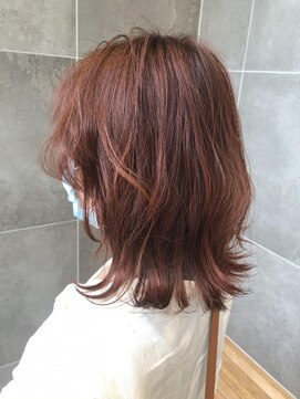 スーリール 荒戸店(Sourire) ウルフボブ×オレンジ