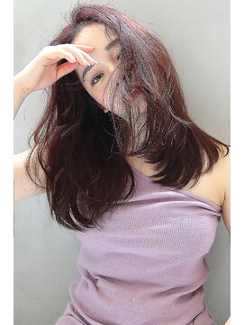 ブラン 栄(Blanc) 【Blanc/栄】チェリーレッド＿ピンクベージュ＿セミロング