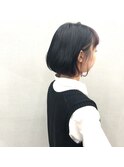 ボブ×インナーカラーピンク