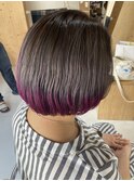 パープル裾カラーボブ