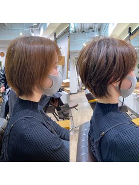 バンプ ギンザ(BUMP GINZA) 白髪ぼかしハイライト/絶壁解消/ひし形大人ショートボブ/聖