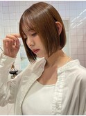 韓国前髪顔周り×切りっぱなしボブ【心斎橋/髪質改善】