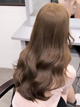 ペレ 栄店(PELE) デザインカラー/レイヤーカット/ウェットヘア/オリーブベージュ