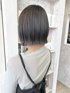 キャアリー(Caary) 福山Caary切りっぱなしナチュラルストレートボブ縮毛矯正20代