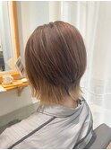 20代30代40代ソフトウルフ大人可愛い大人ショートブリーチカラー