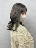 オリーブグレー/グレーカラー/グレージュ/レイヤーカット