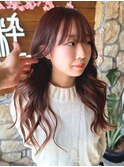 レイヤーカット/アーモンドブラウン/巻き髪スタイル