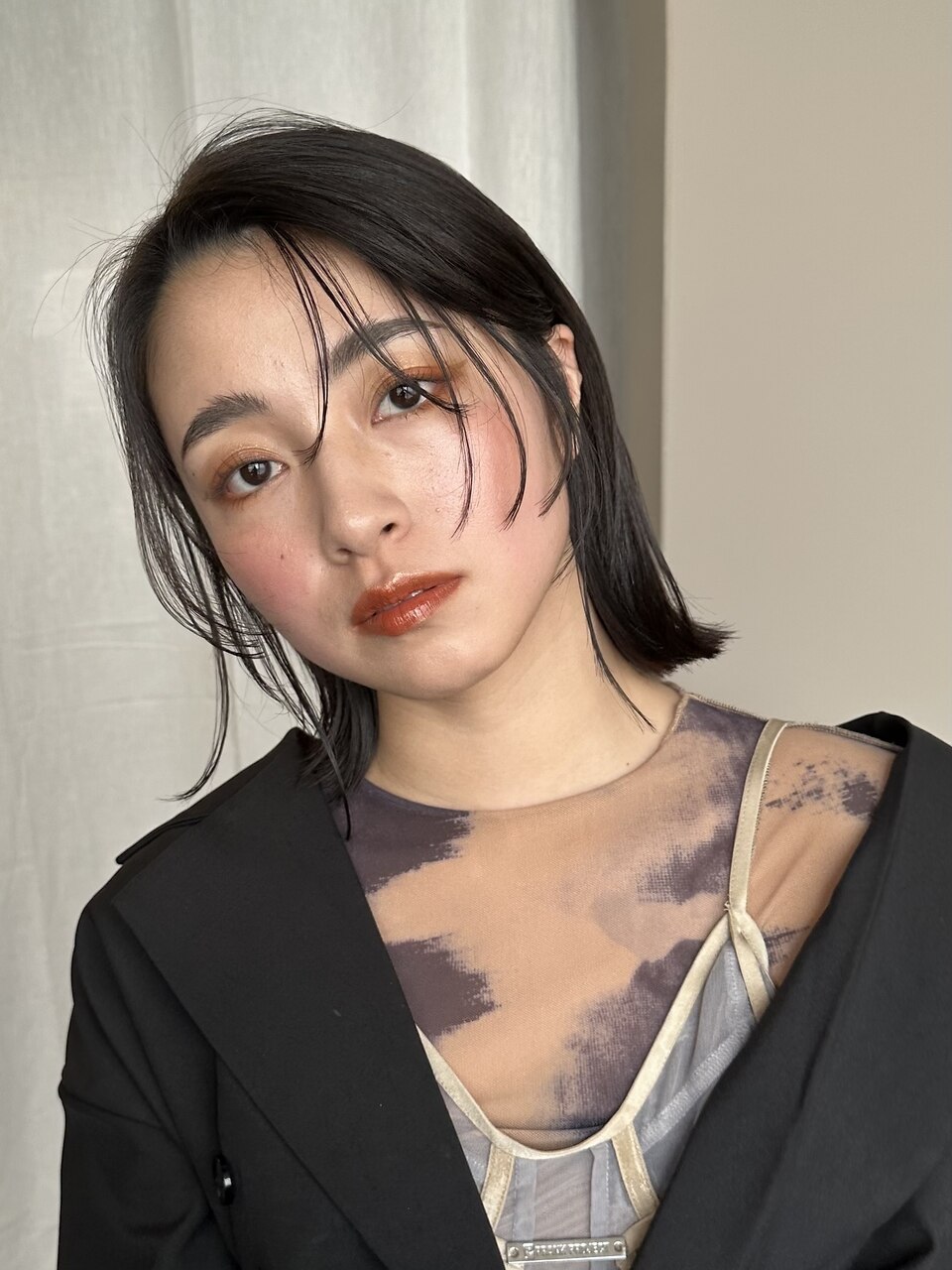 ピンクベージュ/ボブ/表参道/原宿