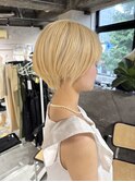 アプリコットオレンジ/くびれヘア/ウェーブショート［新潟駅］