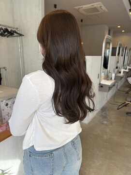 シェル 津山の手店(shel) ◎ブリーチなし透明感ブラウンカラー×韓国風レイヤーカット