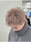 ミルクティーベージュ/アップバング/ピンクミルクティー