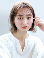 ヘアメイク アージュ 天神西通り店(HAIR MAKE age)&nbsp;外ハネボブ　シースルーバング　ミルクティーカラー　透明感
