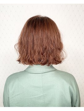 ファブ 銀座(fav) くすみオレンジ・ワンレンボブ