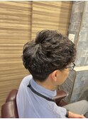 20代30代似合わせ無造作ロッドパーマツーブロック