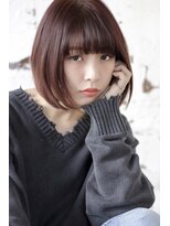 大人可愛い20代30代40代モーブ/切りっぱなしクラシカルボブ