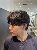 ロンドシエル 横浜(Lond ciel)&nbsp;men'sフェザーパーマブルーブラックメンズブリーチなし横浜