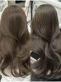オリーブグレージュ  アッシュグレー  透明感カラー