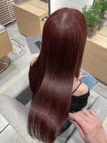 ステアケース 武蔵小杉店(stair:case)&nbsp;縮毛矯正をして3ヶ月後でもこの美しさ！チェリーレッド美髪矯正