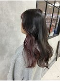 【CHIHIRO】くすみピンク×シアーグレージュ &nbsp;インナーカラー