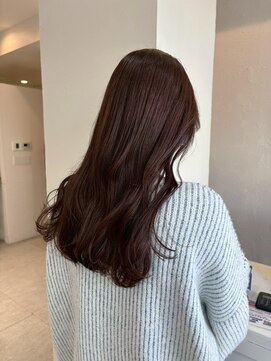 ナチュラルブラウン透け感艶カラー×大人可愛いゆるふわロング