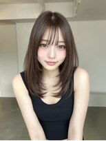 ヴェイン 渋谷(vain)&nbsp;ミディアムレイヤーココアブラウン渋谷渋谷駅前髪カット