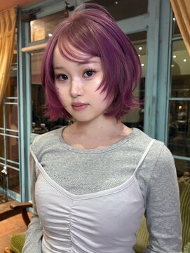 ロチカバイドールヘアー 心斎橋(Rotika by Doll hair) ピンクラベンダー×レイヤーbob