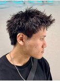 フェザーパーマサーフカール刈り上げセンターパート