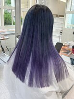 ヘアー アレス(hair ales)&nbsp;原色エクステ　グラデーションカラー　パープルカラー　韓国