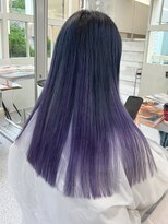 ヘアー アレス(hair ales) 原色エクステ　グラデーションカラー　パープルカラー　韓国