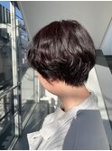 ウェーブショート×暗髪ボルトーカラー