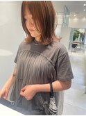 【恒吉佐央理】シースルバングに顔まわりレイヤーの外ハネボブ