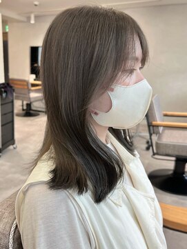 ミュラ(mulah) 透明感カラーオリーブグレージュ＊サイドバングニュアンスカラー