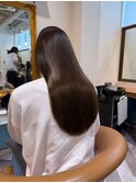 ブリーチなしチェリーブラウン髪質改善縮毛矯正酸性ストレート