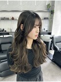 インナーハイライト×フリンジレイヤーヘア