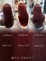 リー 梅田(Lee)&nbsp;miyuu/微ブリーチWカラー/ワインレッド