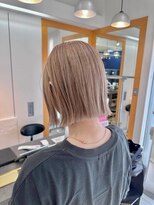 ユニ バイ マグ 長野店(Uni.by Mag)&nbsp;透明感◎ハイトーンダブルカラーブリーチミルクティーベージュ