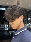 毛流れセンターパートニュアンスパーマカルマヘアメンズパーマ