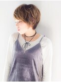 大人ガーリーショートボブマッシュパールベージュ20代～50代
